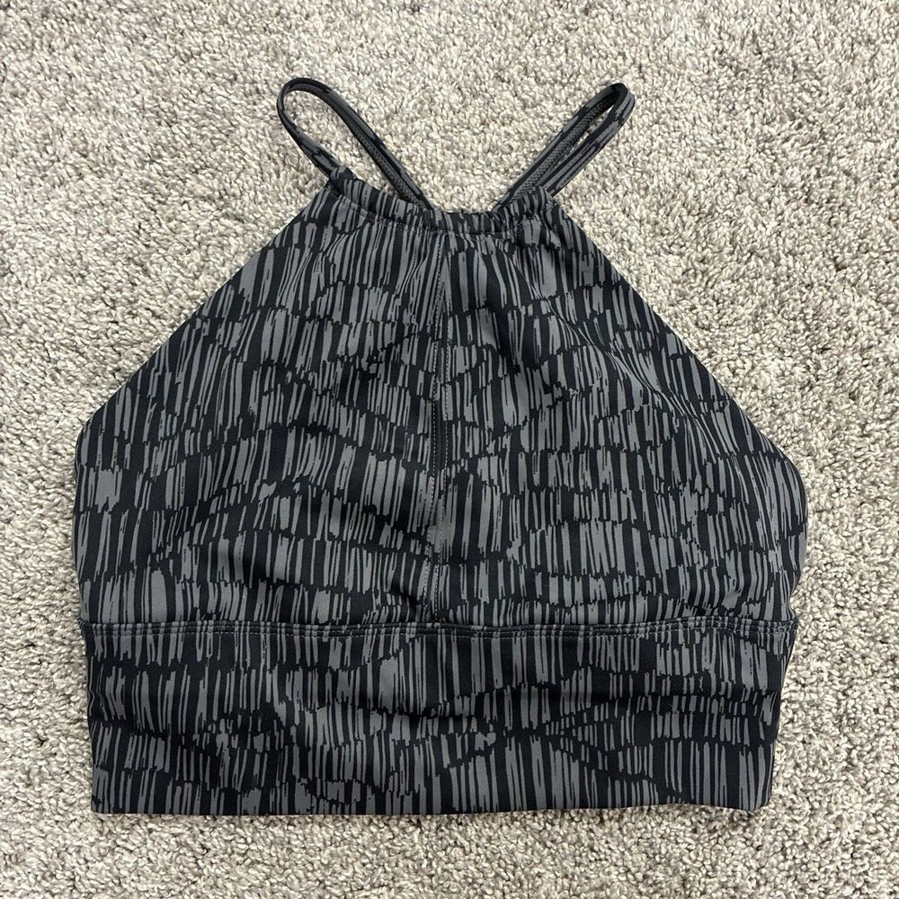 Jo + Jax Tri Top Halter Crop Top Women’s Size XS Black Rain Dance Activewear Bra